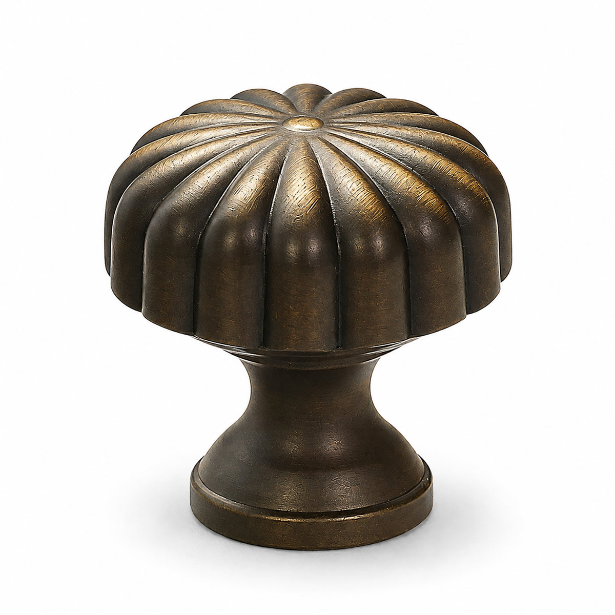 Bronze-finish solid brass round cabinet knob, style #9 (30 mm).