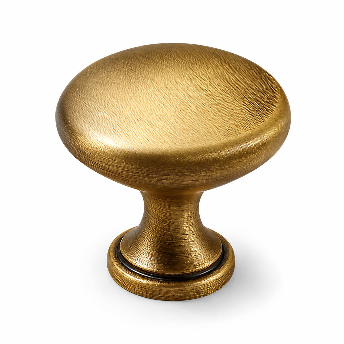 Domed mushroom brass cabinet knob with brushed bronze finish, style #9 (30 mm option).