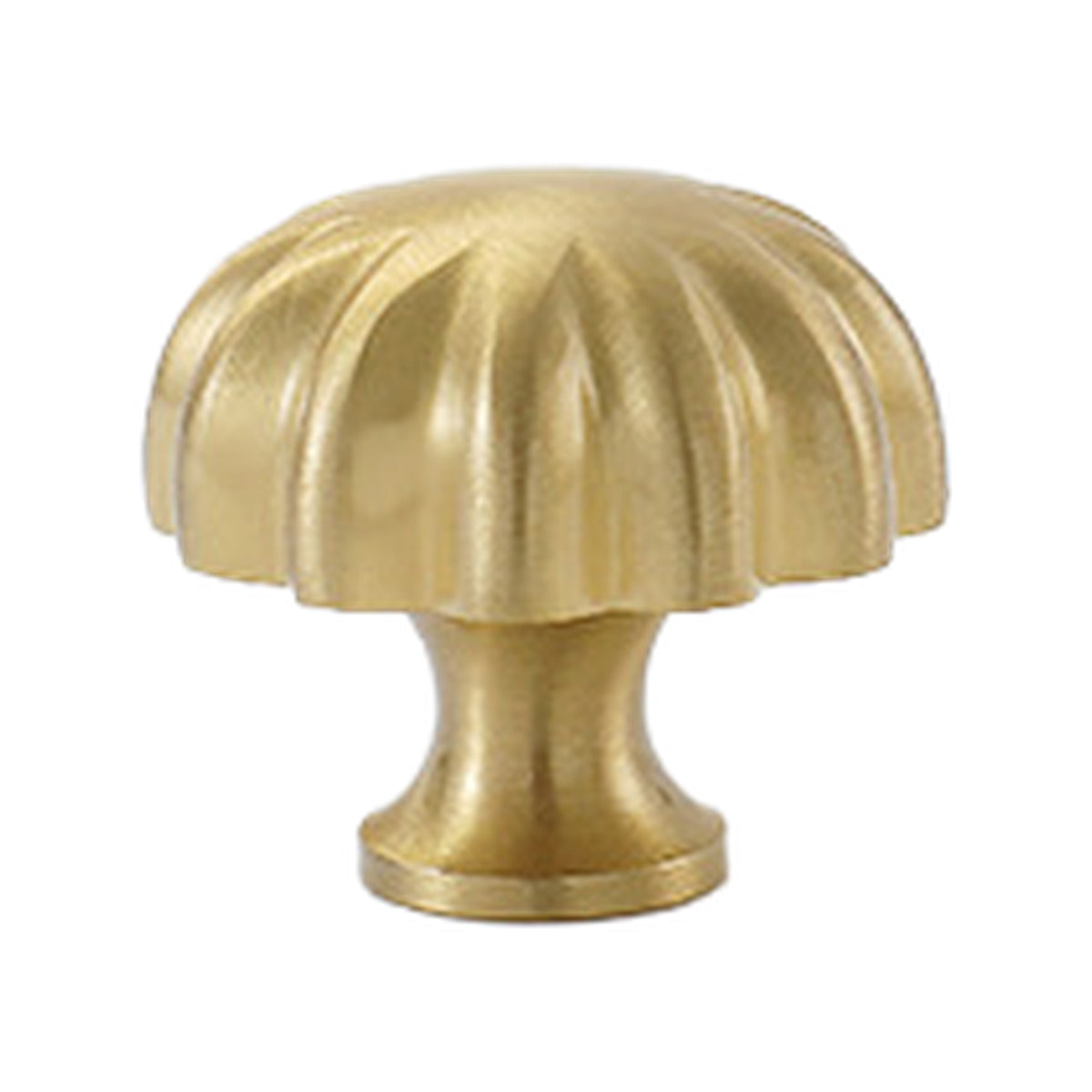 Brushed gold fluted dome cabinet knob, option No. 11.
