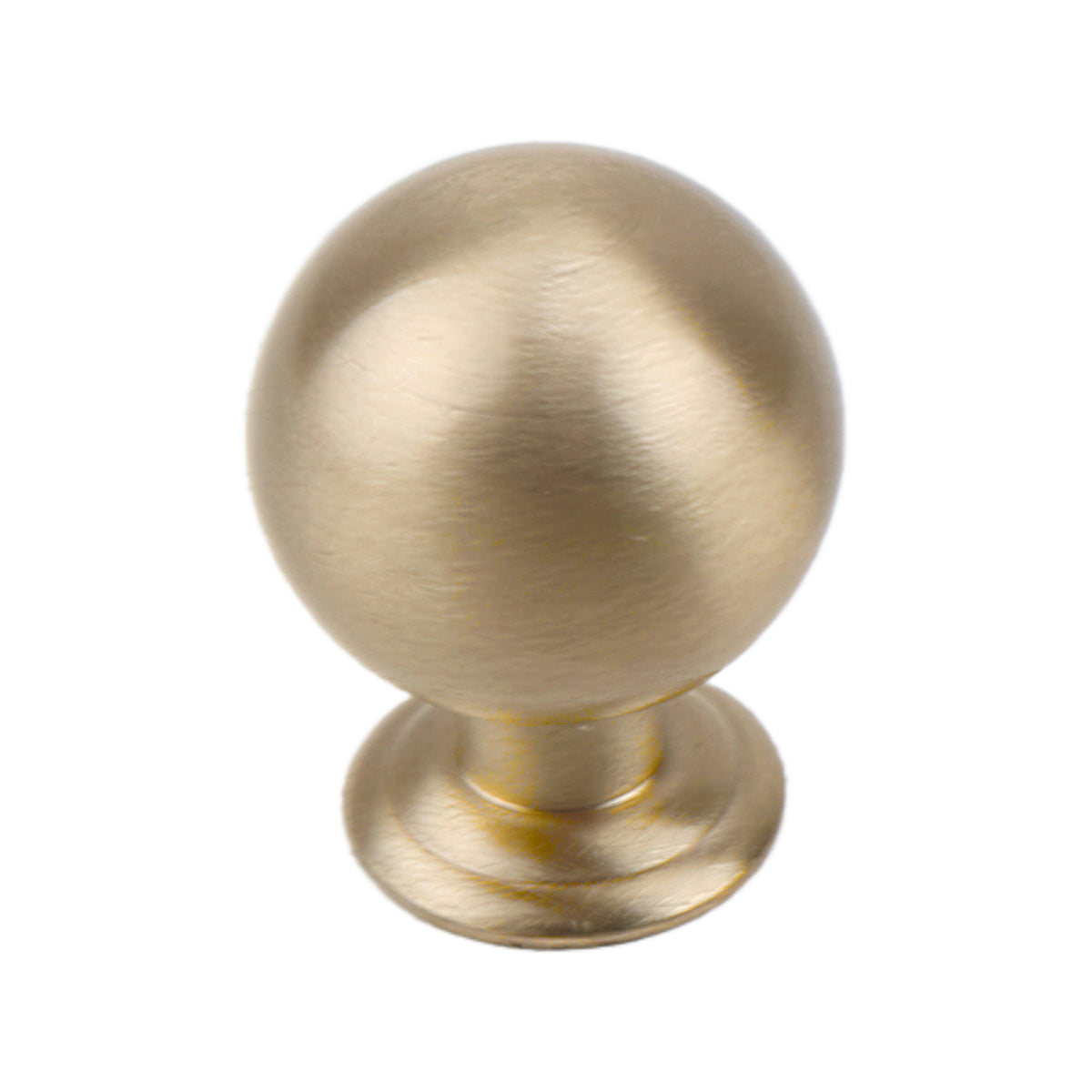 Brushed gold cabinet knob with a spherical top, option No. 6.