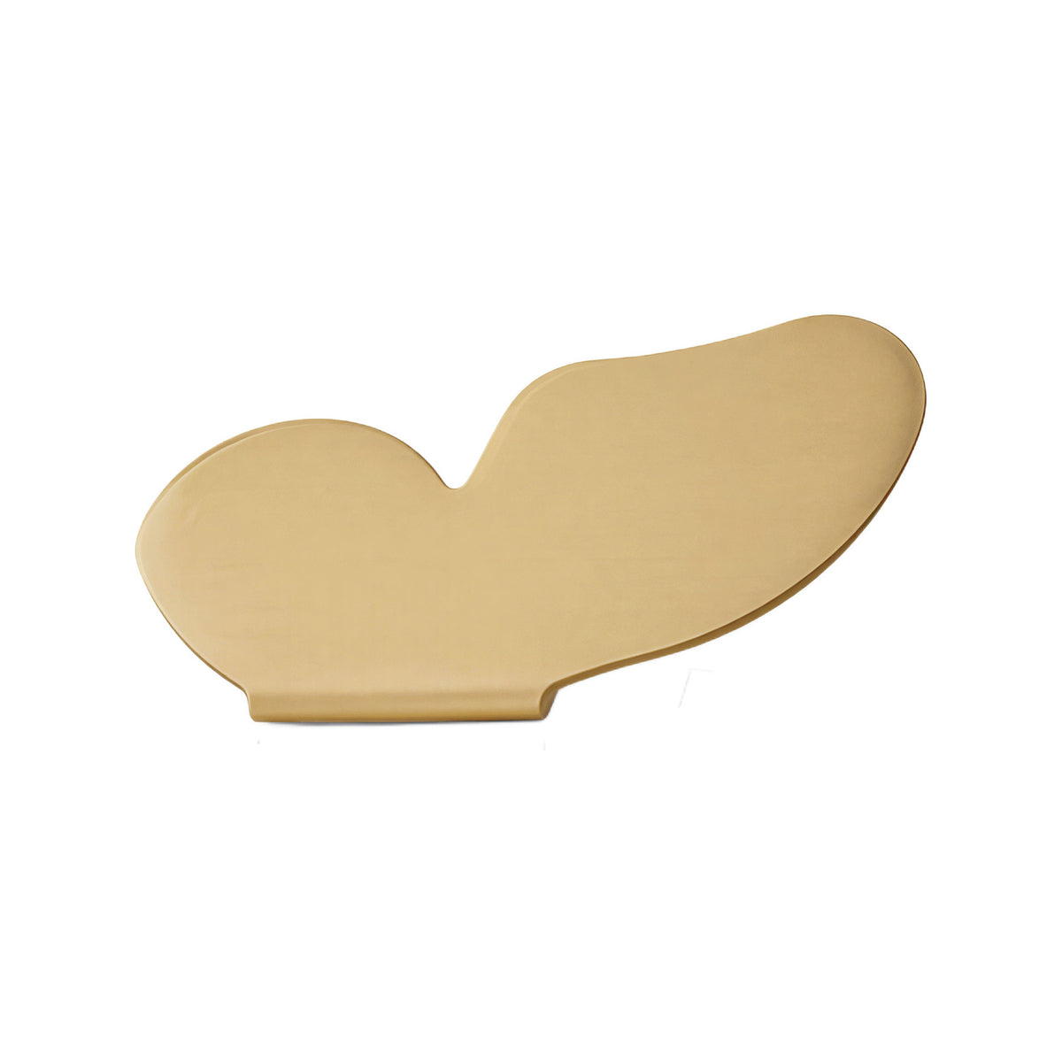 Gold-tone butterfly-wing cabinet knob, left orientation, option #6 with glue mounting.
