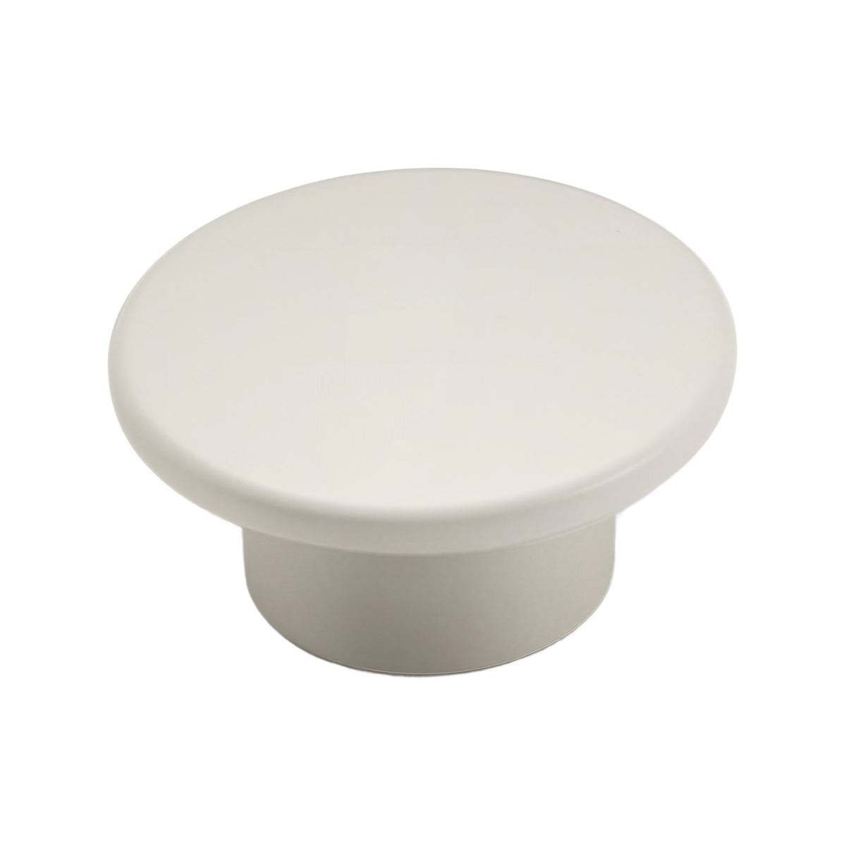 Cream flat round cabinet knob, 50 mm, option No. 3.