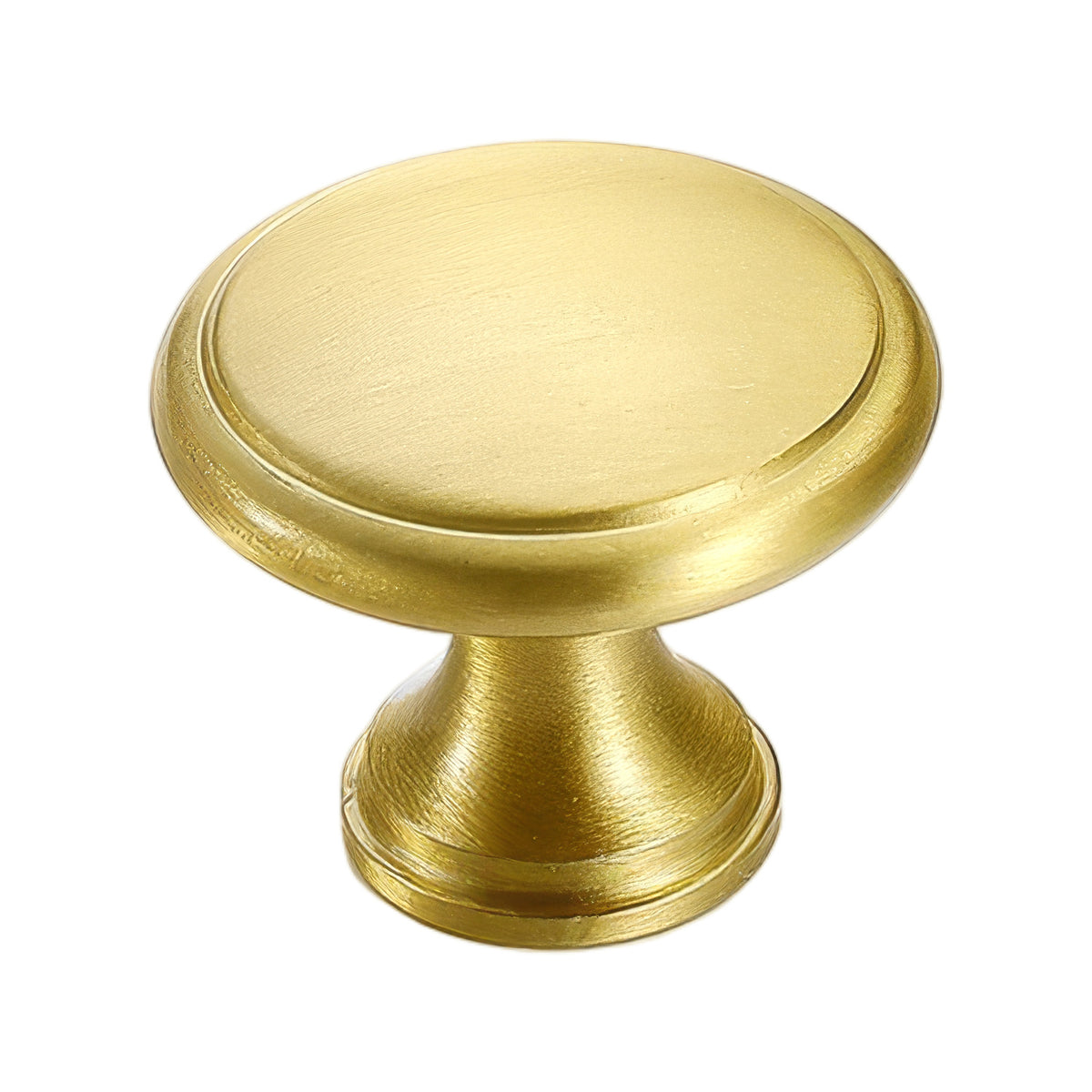 Gold-colored fluted round cabinet knob, variant #2 (30 mm).