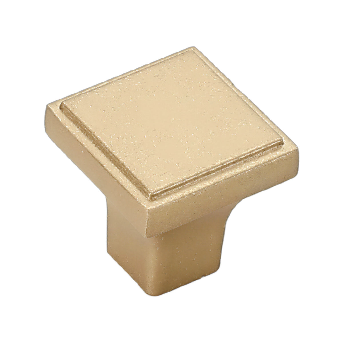 Metal cabinet knob, square gold.