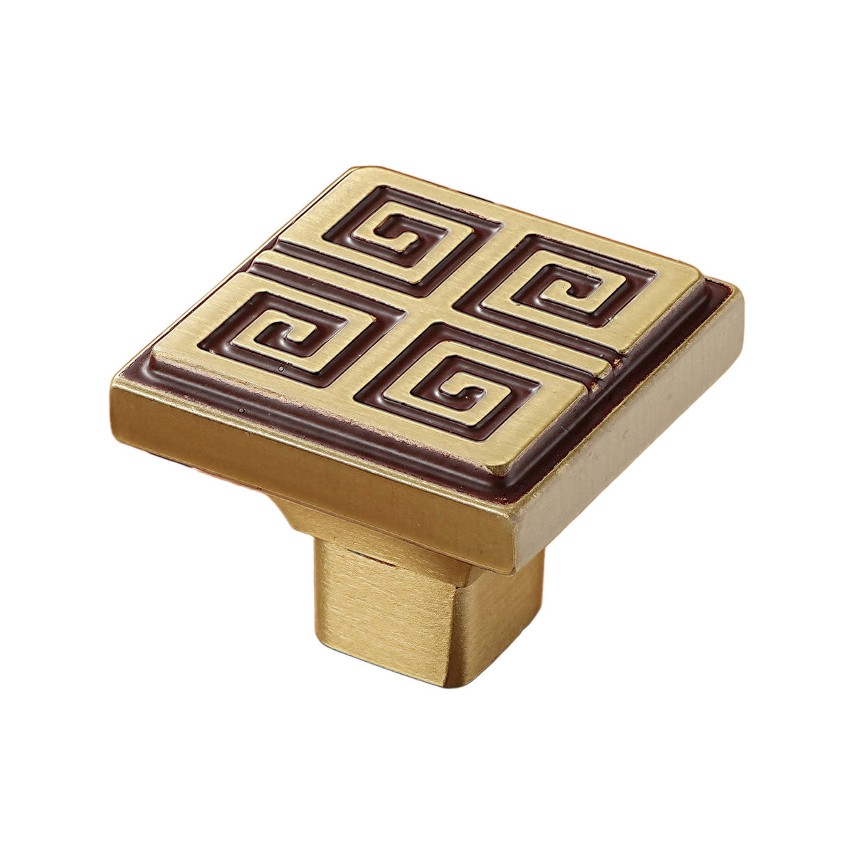 Solid brass cabinet knob, style #1, brass, 33 mm.