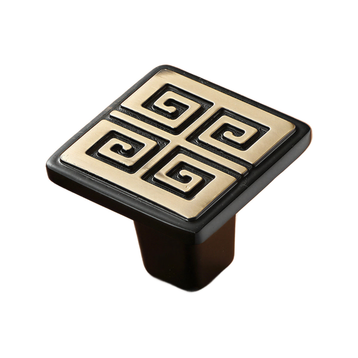 Solid brass cabinet knob, style #1, brown, 26 mm.