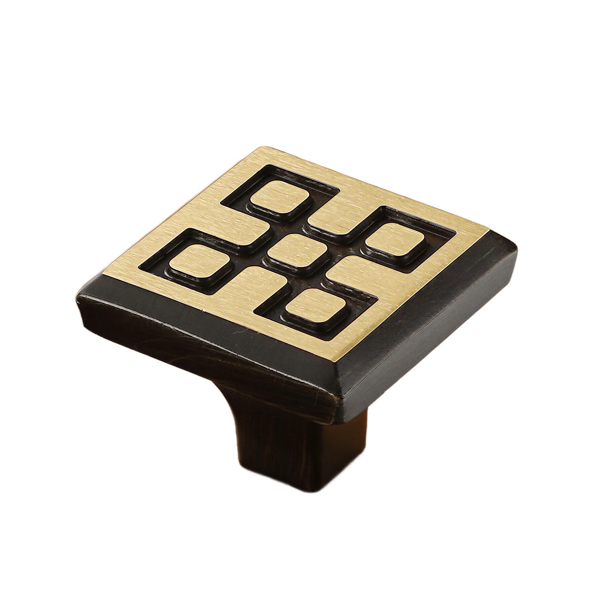 Solid brass cabinet knob, style #3, brown.