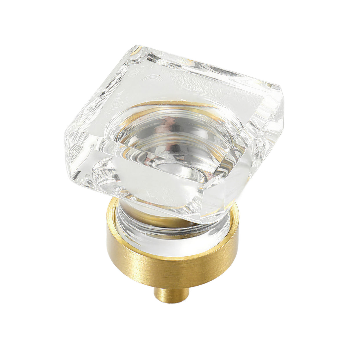 Crystal-accented cabinet knob, style #3, clear.