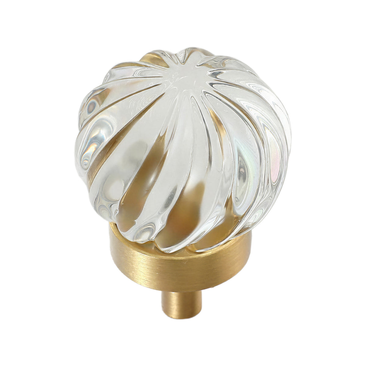 Crystal-accented cabinet knob, style #6, clear.