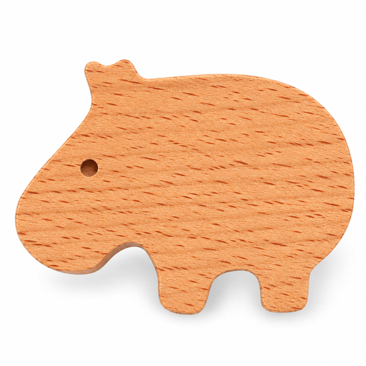 Capybara-shaped wood cabinet knob or wall hook, style #7.