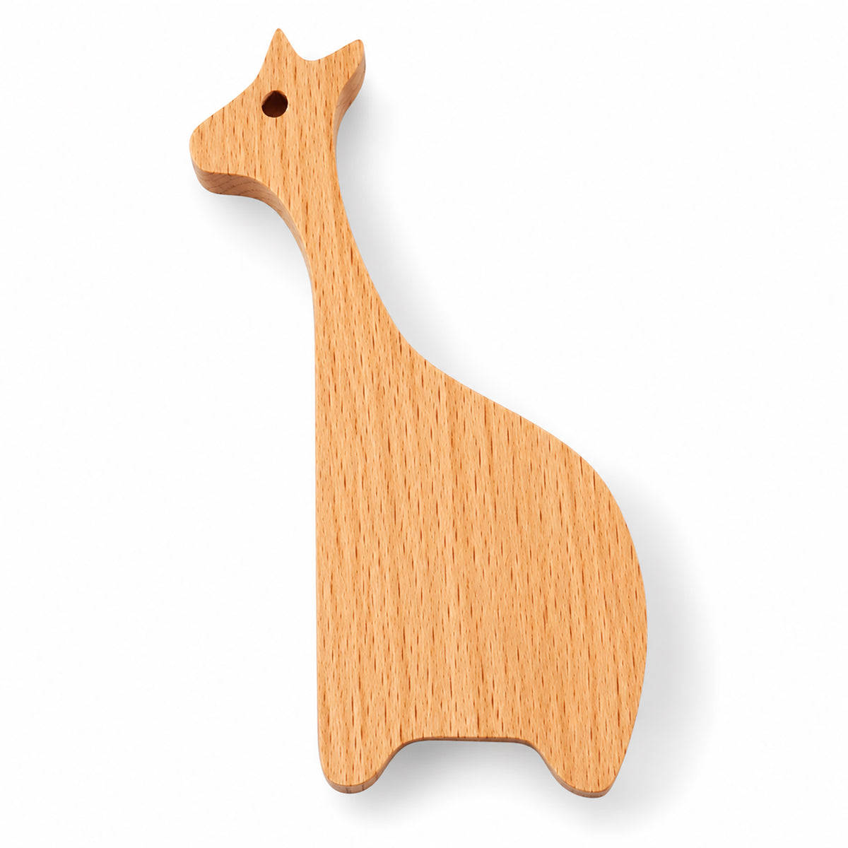 Giraffe-shaped wood cabinet knob or wall hook, style #6.