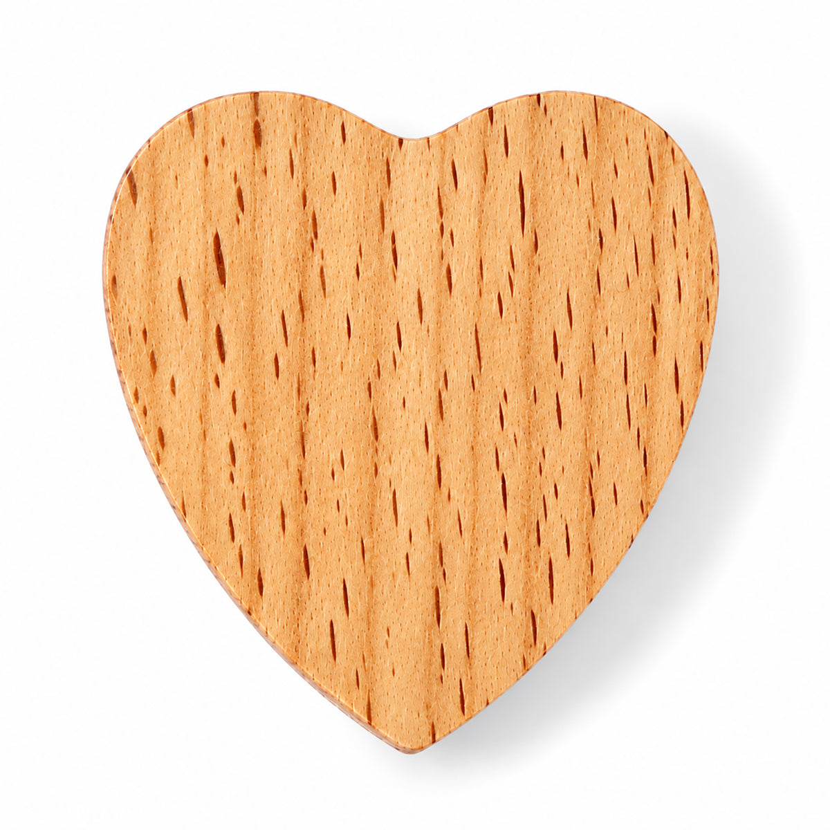 Heart-shaped wood cabinet knob or wall hook, style #5.