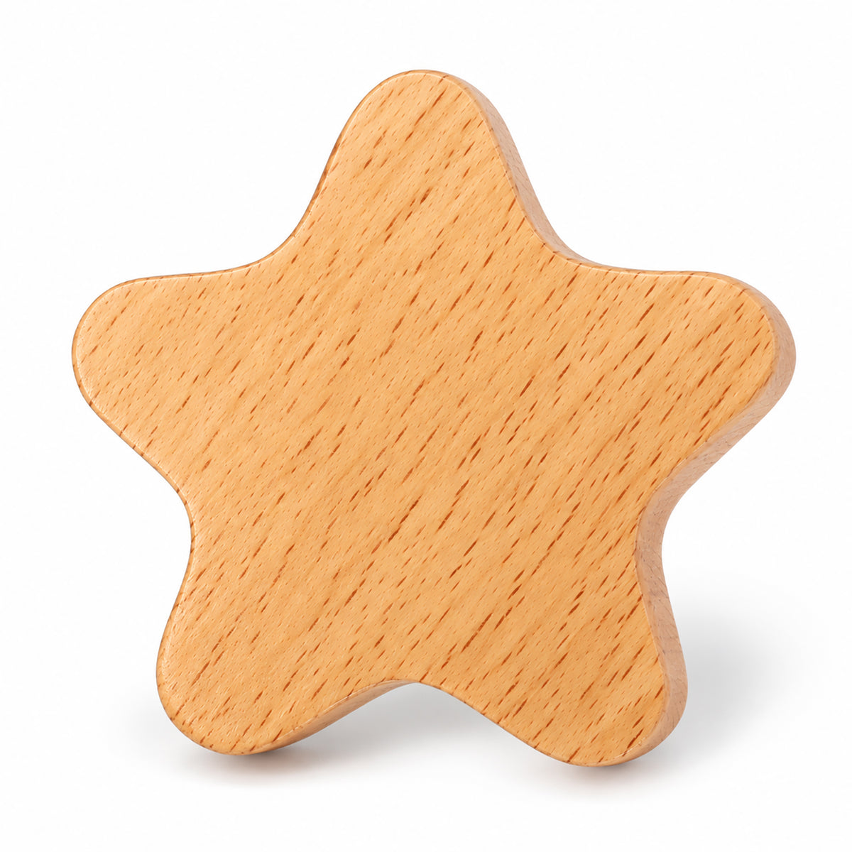 Star-shaped wood cabinet knob or wall hook, style #1.