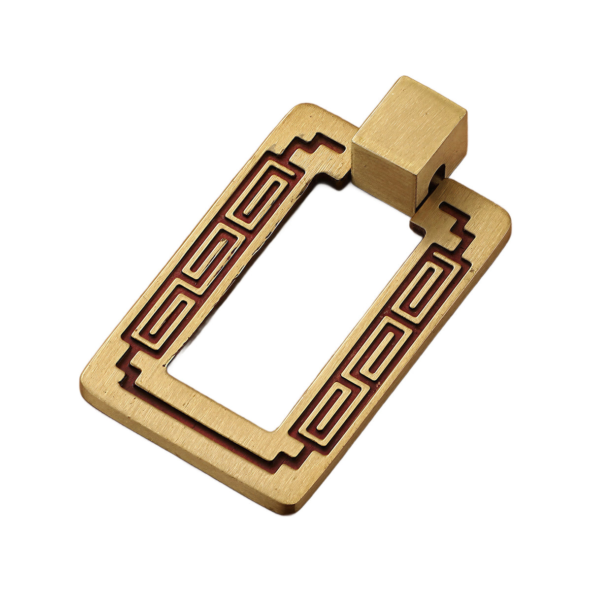 Solid brass cabinet ring pull, style #7, brass.