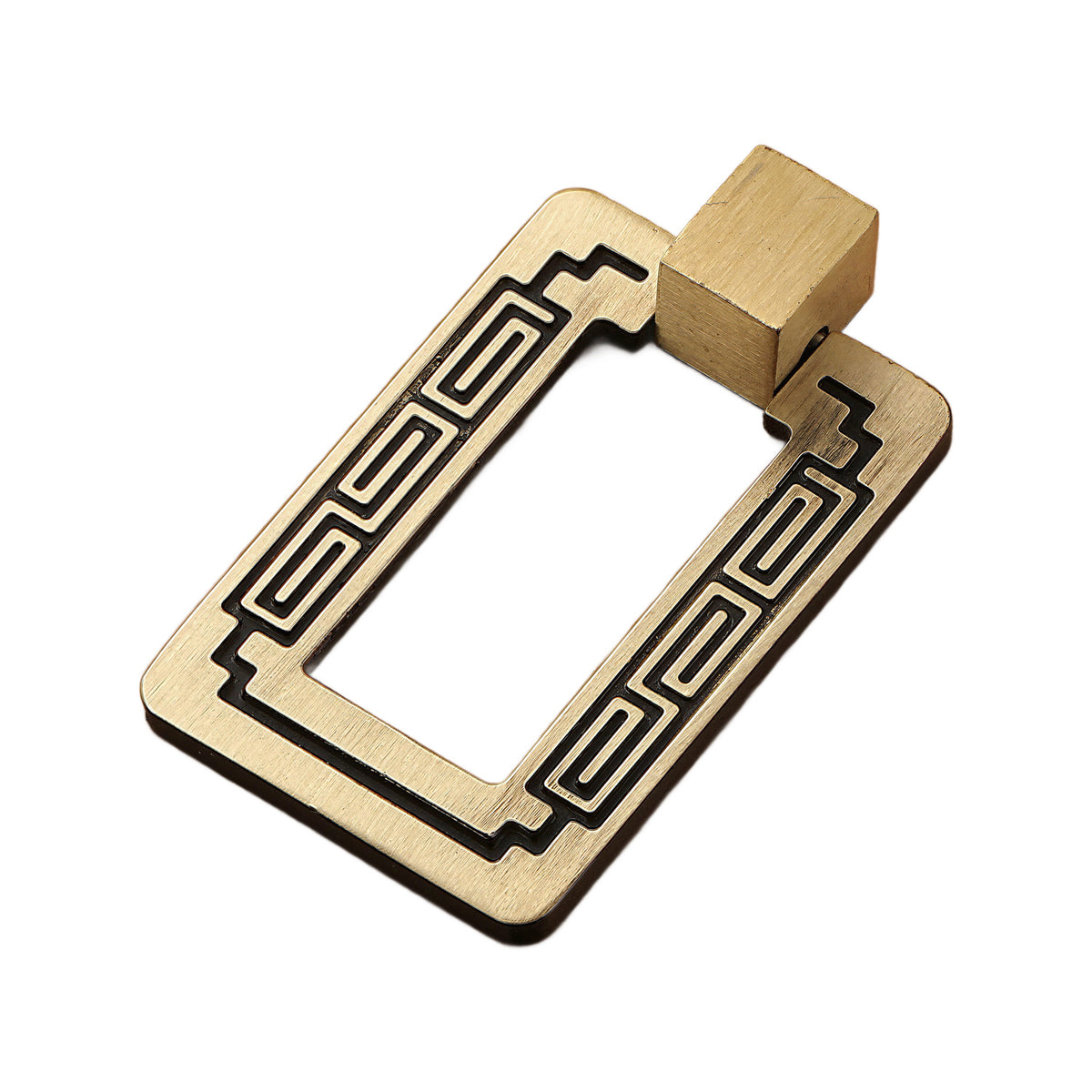 Solid brass cabinet ring pull, style #7, brown.