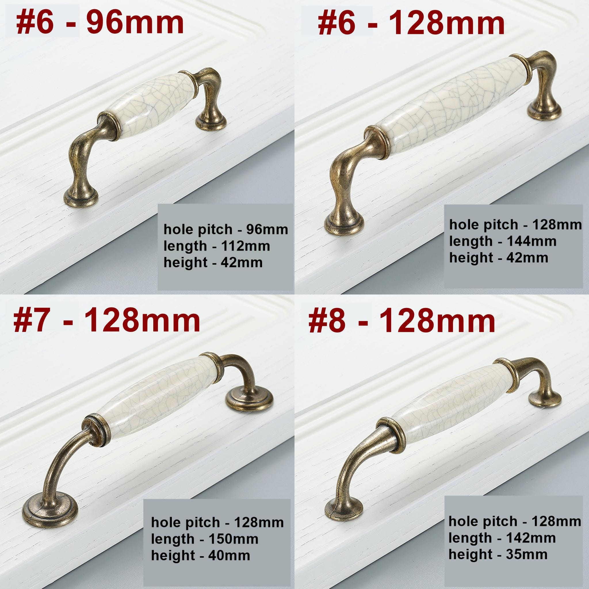 Ceramic Cabinet Pulls & Knobs - Antique Bronze Finish for Cabinets - #3 / 1pc