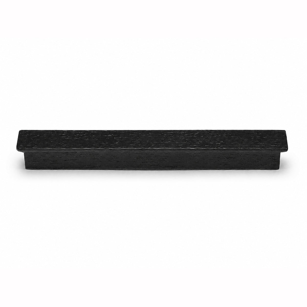 Black-finish oak wood cabinet finger pull, style #1 (160 mm option).