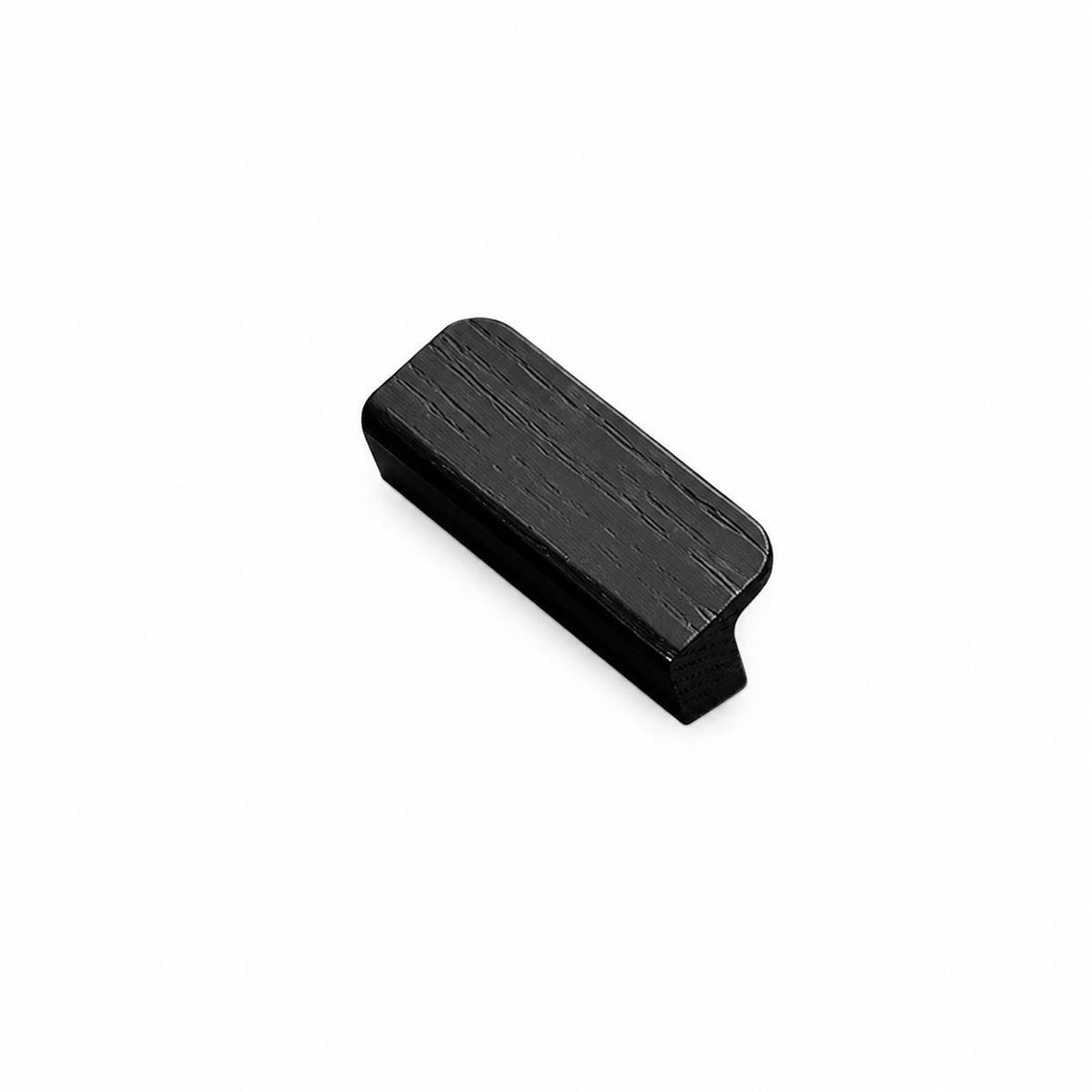 Additional view of black-finish oak wood cabinet finger pull, style #2 (32 mm option).