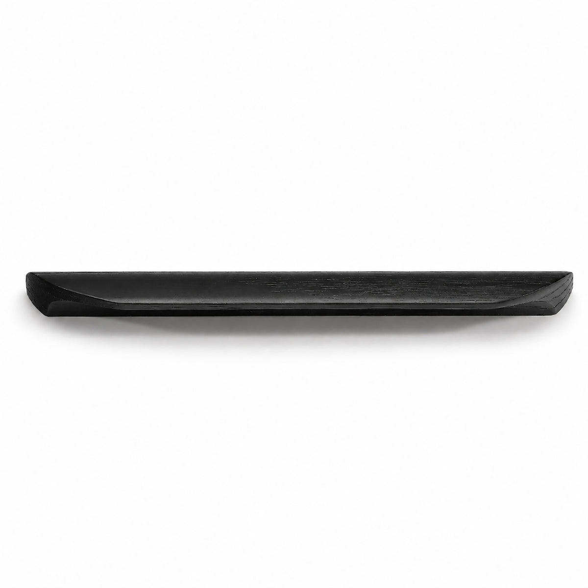 Black-finish oak wood cabinet finger pull, style #3 (160 mm option).