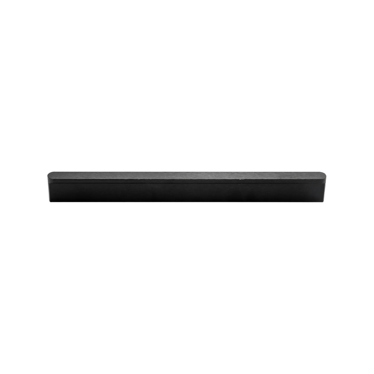 Black straight finger pull with a slim lipped edge, 160 mm.