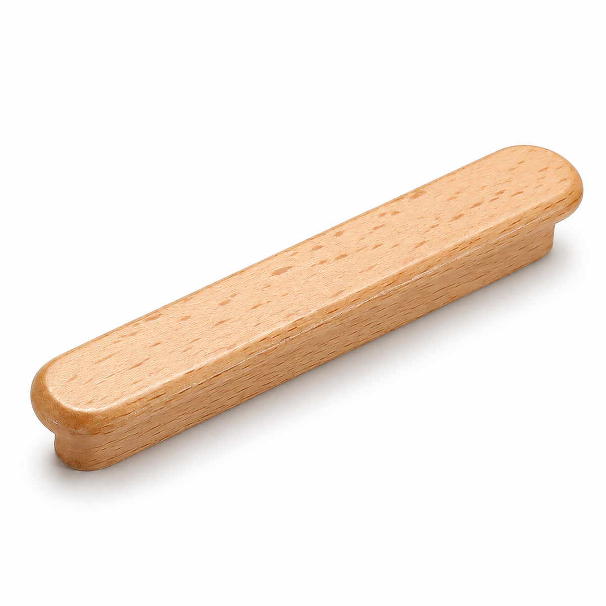 Slim rounded beech wood finger pull, 96 mm option.