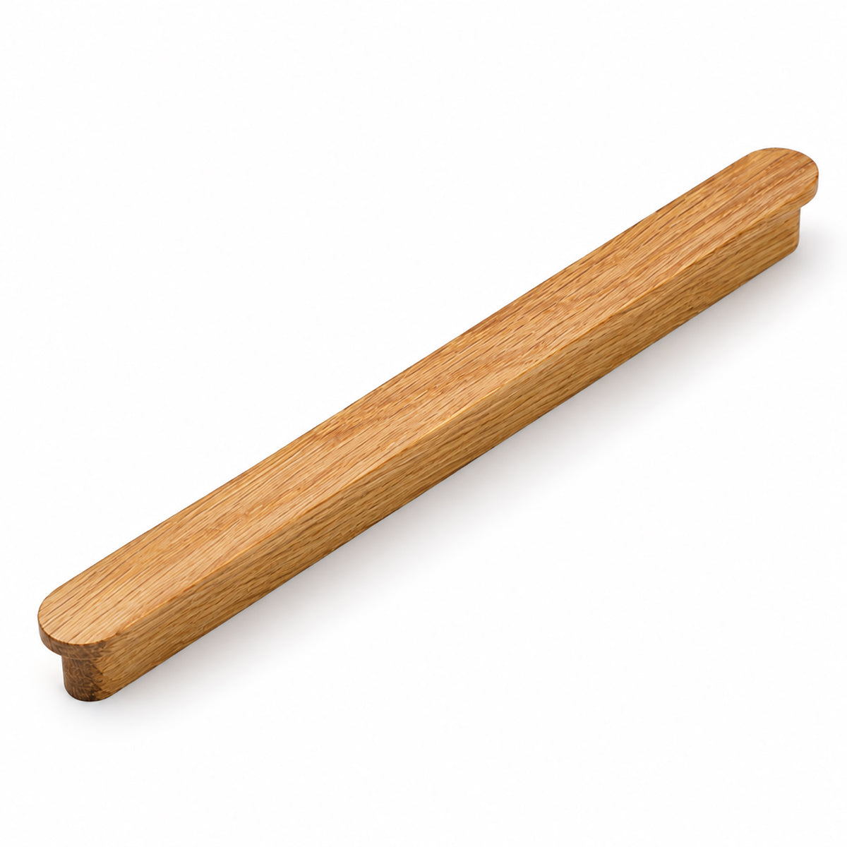 Oak wood slim cabinet finger pull, 128 mm option.