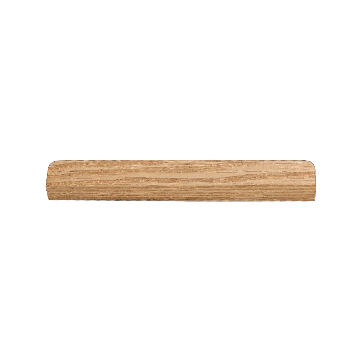 Oak wood finger pull with a slim rectangular profile, 160 mm, option No. 2.