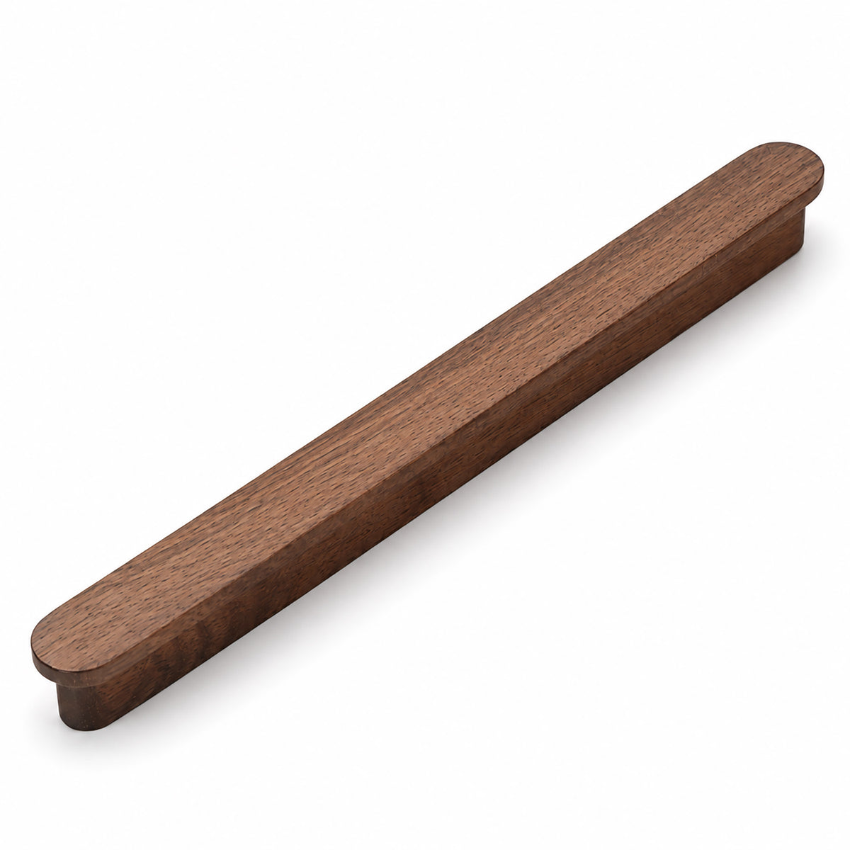 Walnut wood slim cabinet finger pull, 128 mm option.