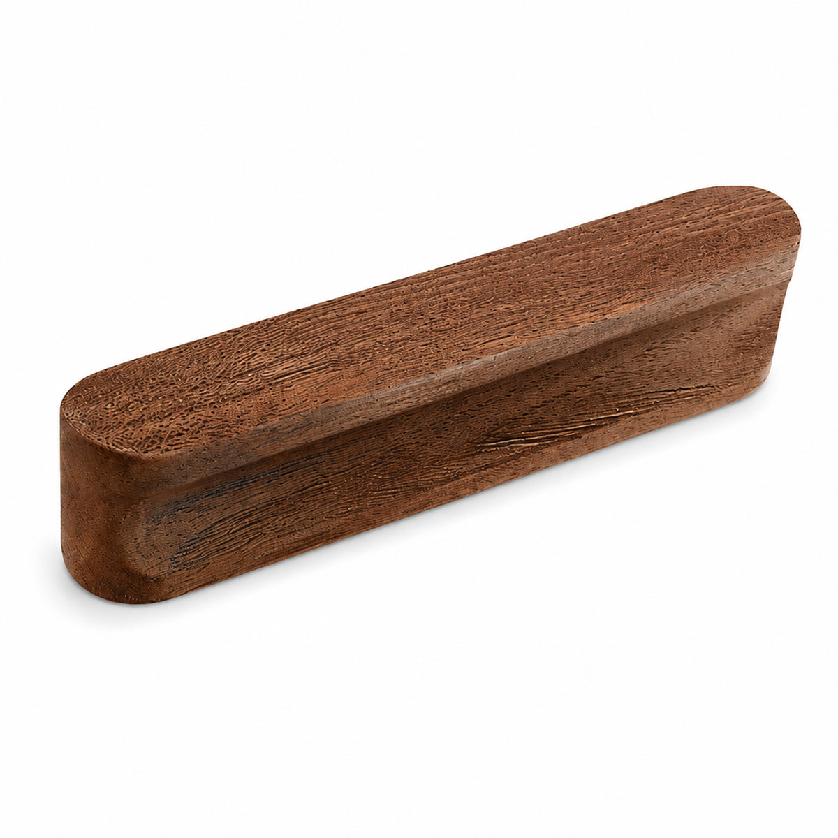 Walnut wood cabinet finger pull (64 mm).