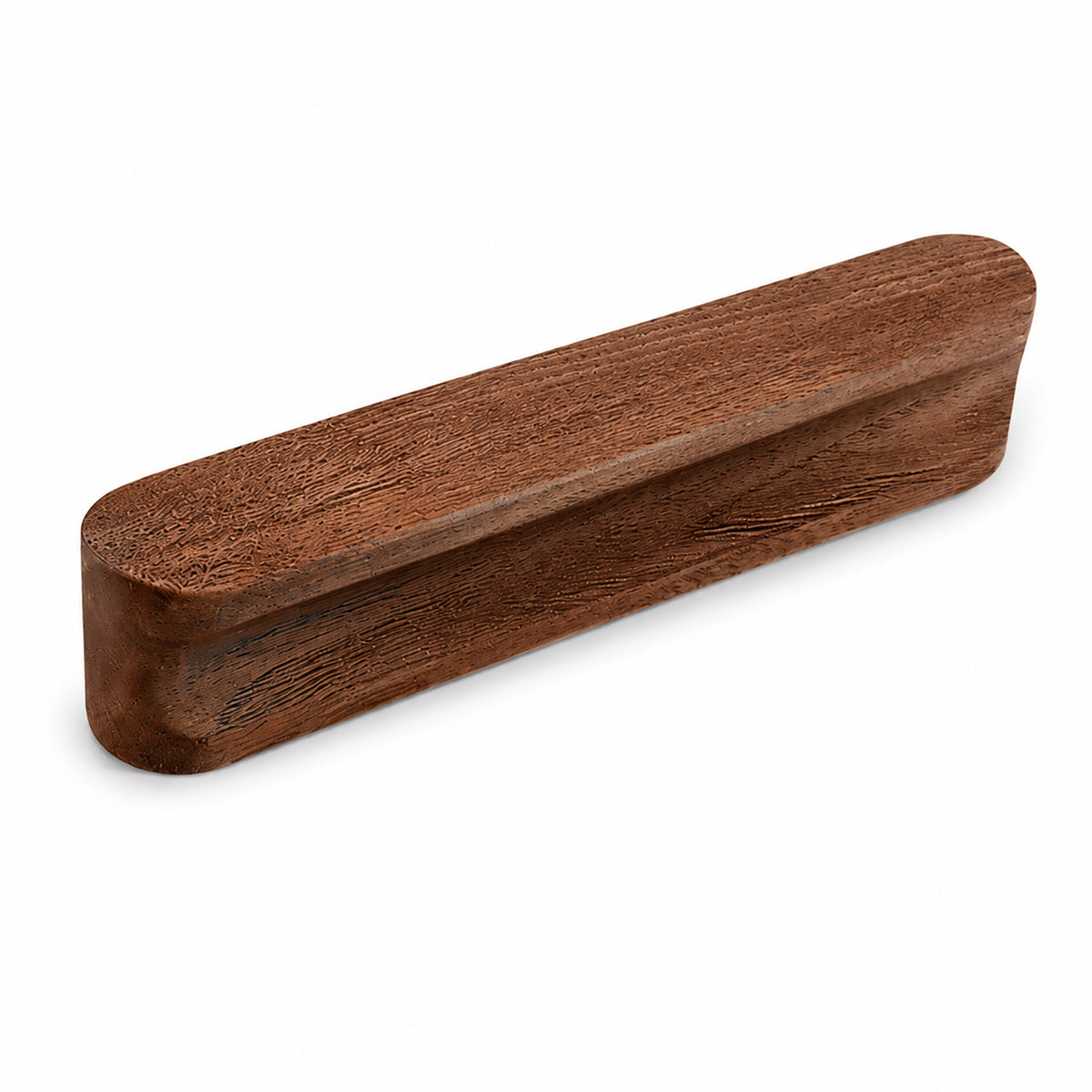 Walnut wood cabinet finger pull (96 mm).