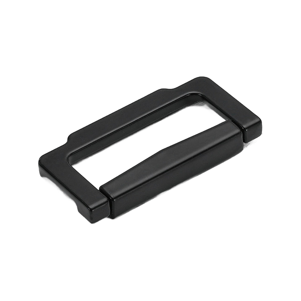 Black minimalist rectangular folding pull with a hinged bar, option No. 2, 32 mm.