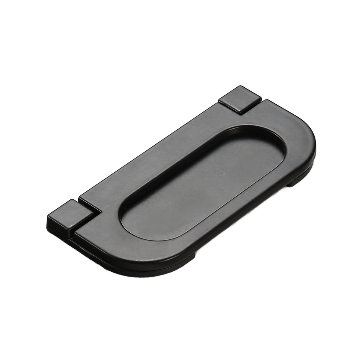 Black folding pull with an oval recessed grip, option No. 7.