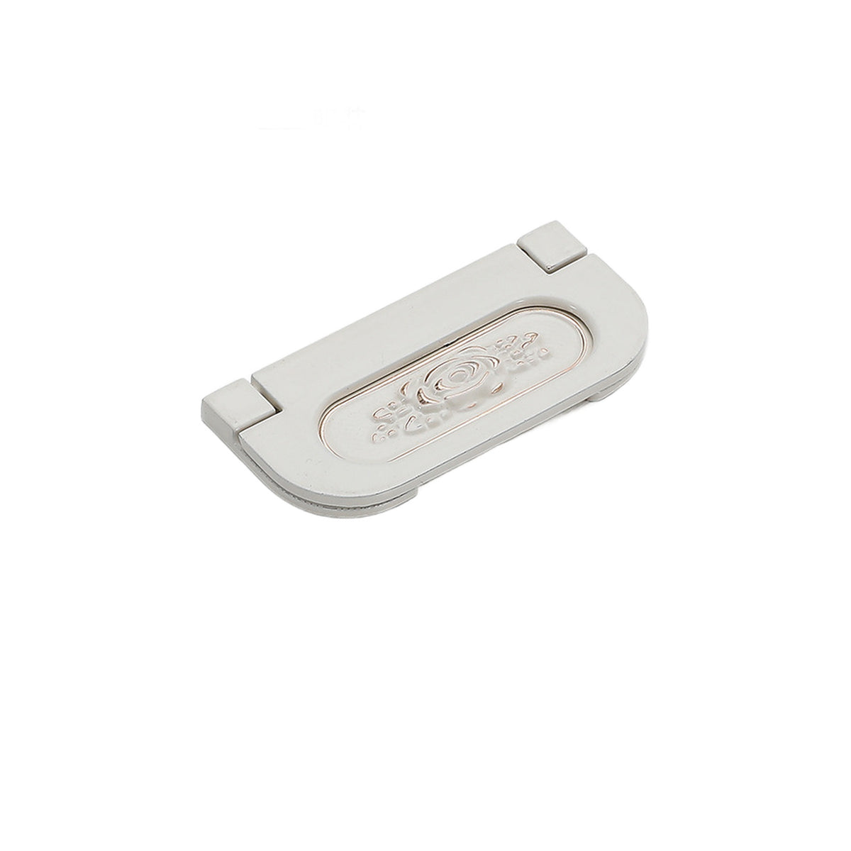 Ivory folding pull with a pale floral oval inset, style No. 1, 64 mm.