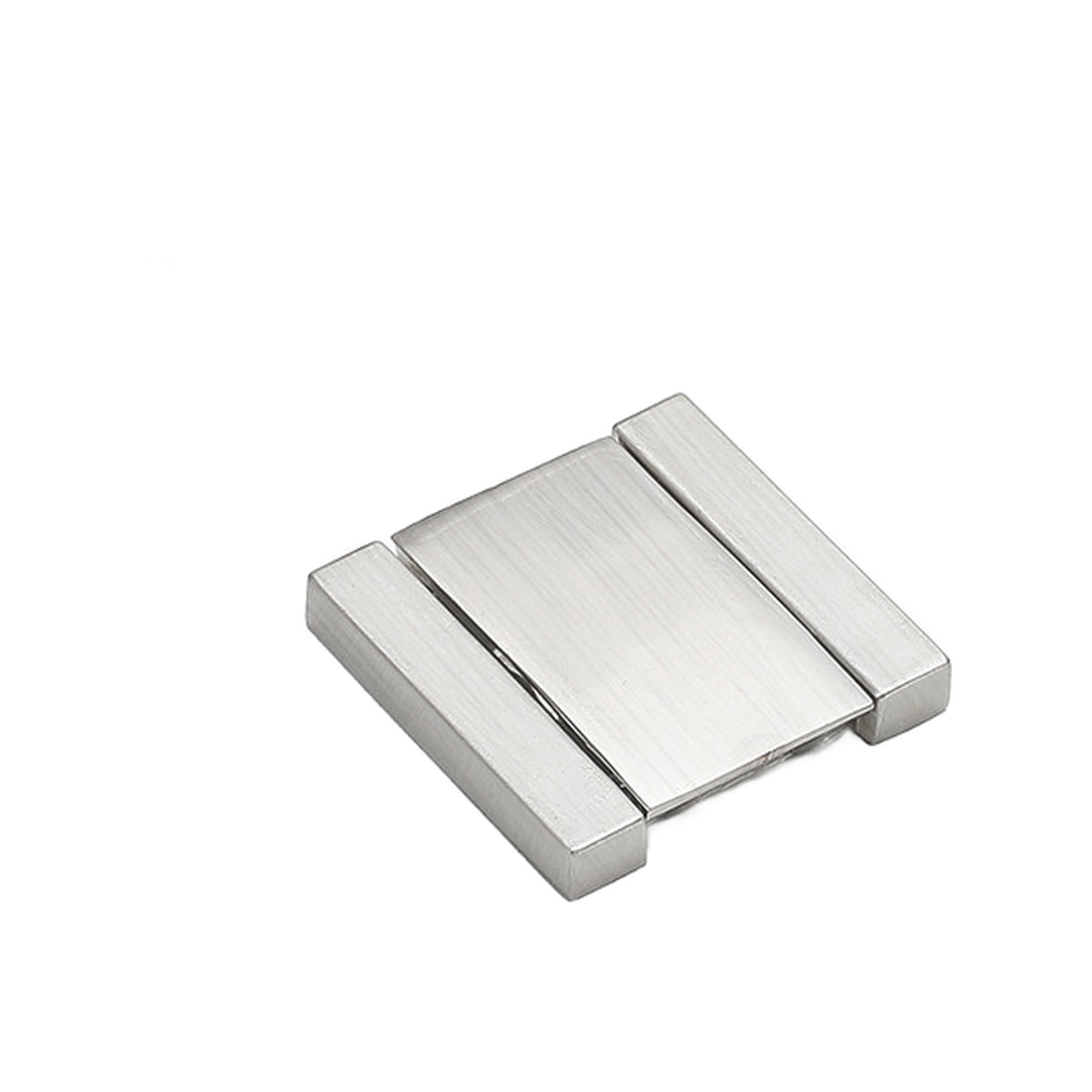 Matte silver folding pull with a flat rectangular face, style No. 3, 32 mm.
