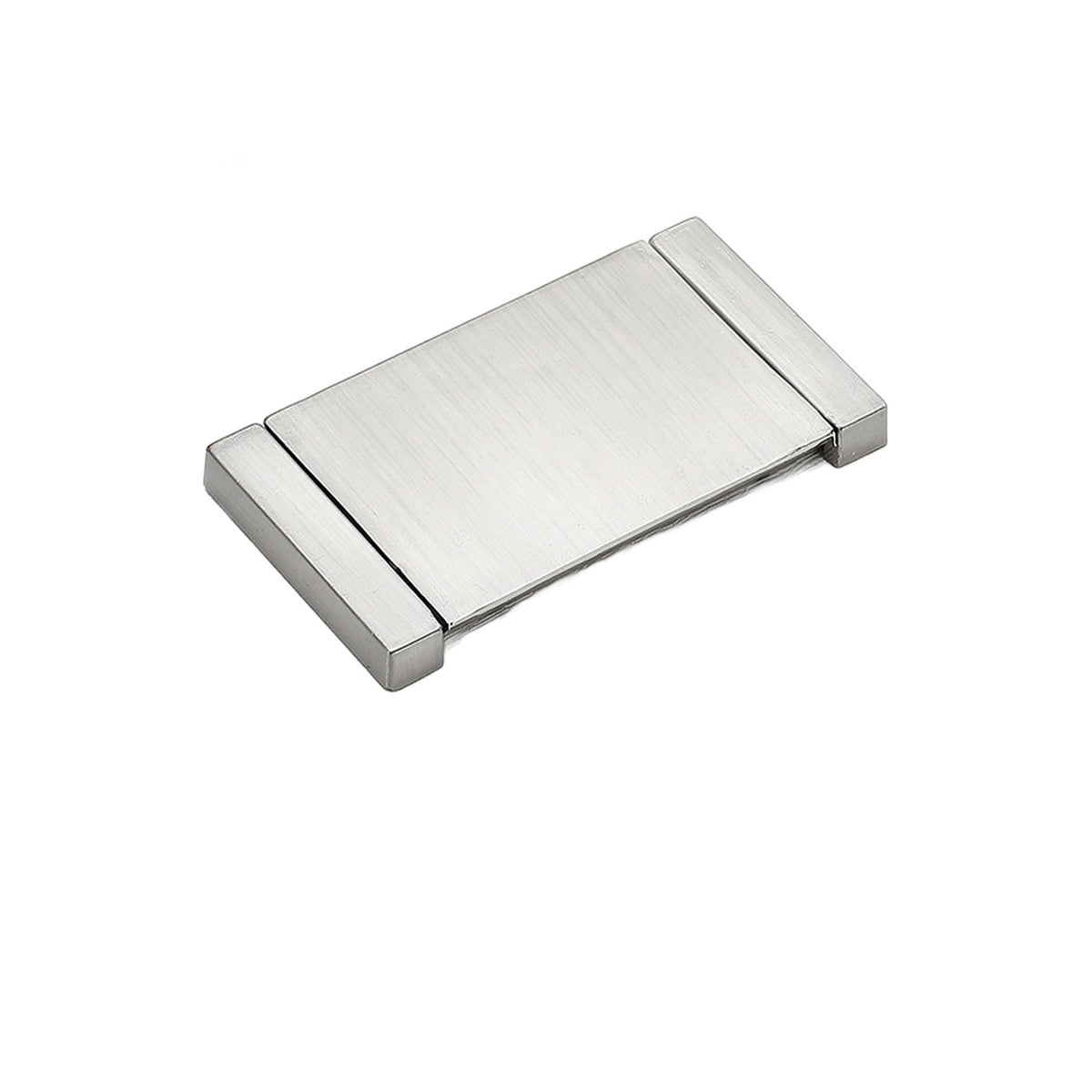 Matte silver folding pull with a flat rectangular face, style No. 3, 64 mm.