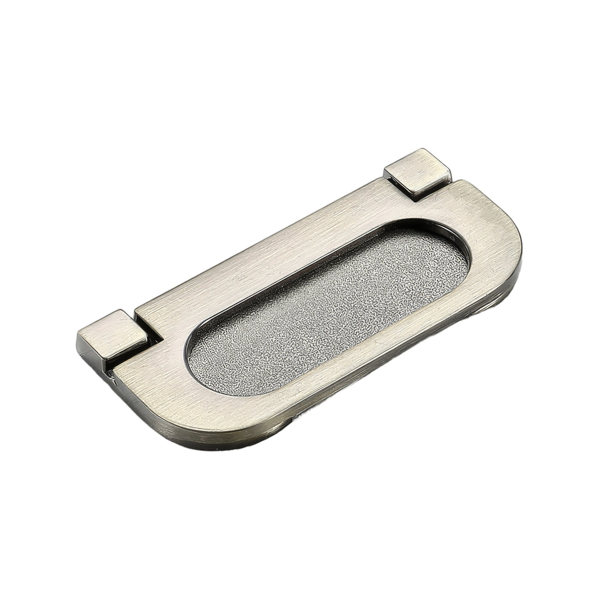 Bronze-colored rectangular folding pull with an oval grip, variant #6.