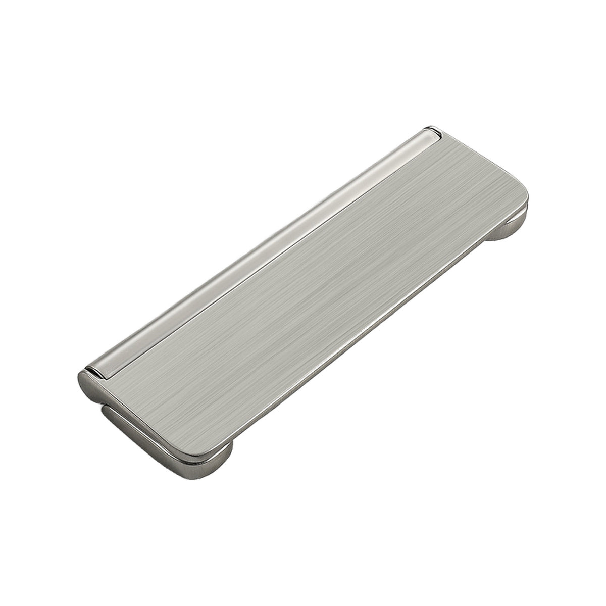 Silver slim folding pull with rounded ends, style No. 3, 96 mm.