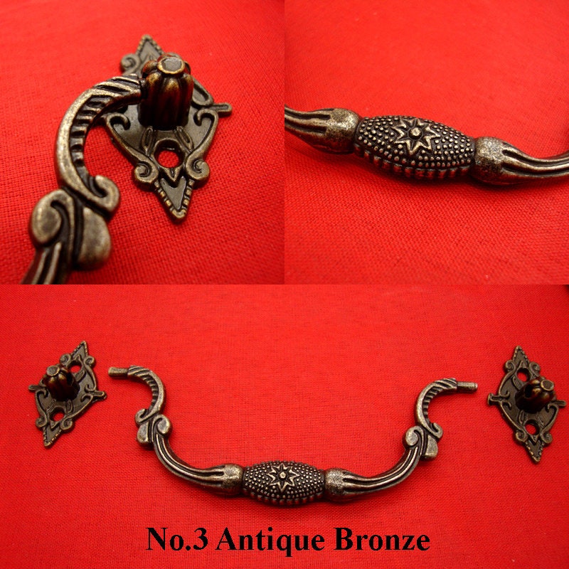Ancient Antique Bronze/Brass Tone Zinc Plastic Brass Head Drop Ring Drawer Pull Handle Knob Decorative Door Cabinet Chinese Decor Knocker