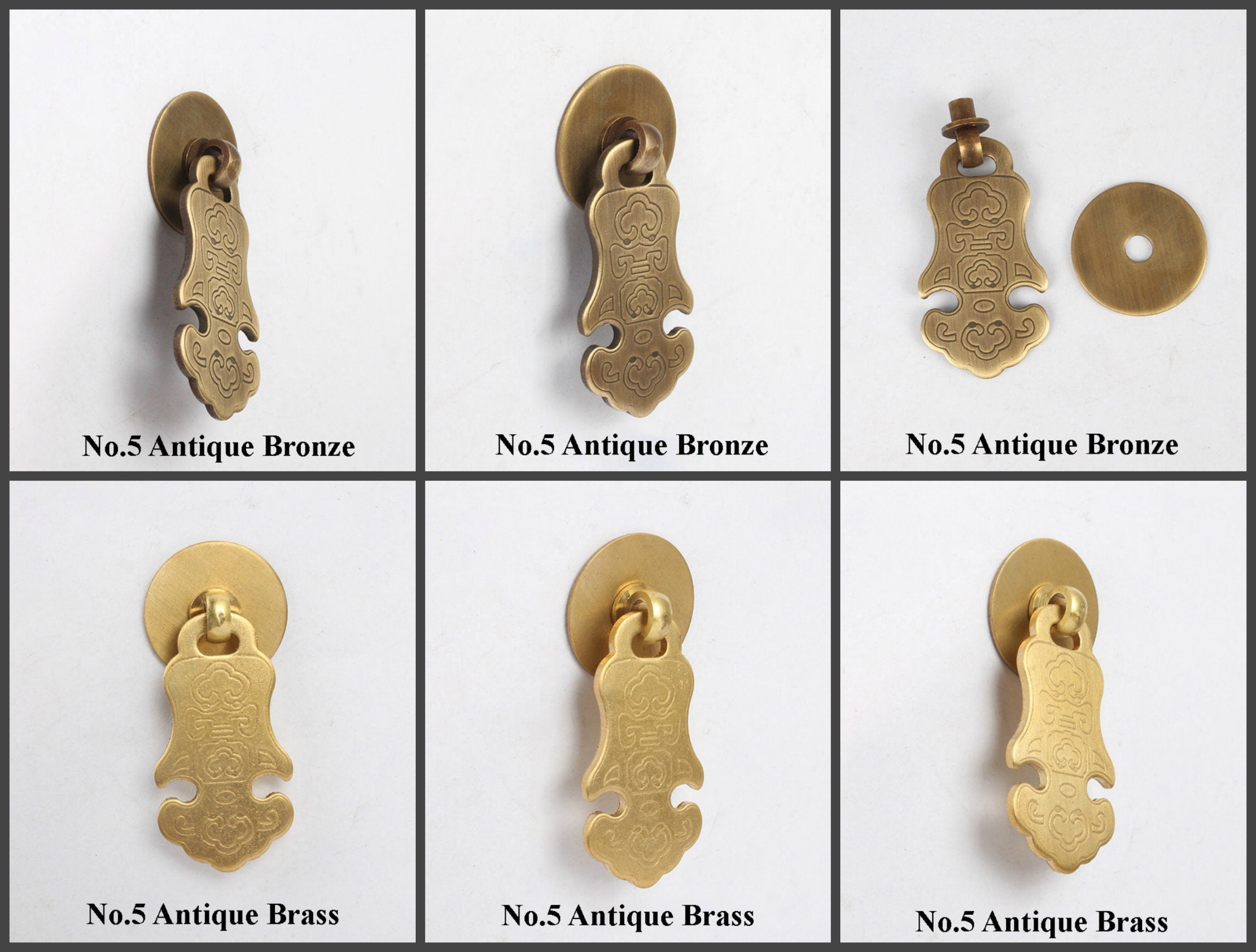 Ancient Antique Bronze/Brass Gold Tone Zinc Iron Brass Round Big Lion Flower Drop Ring Drawer Pull Handle Knob Door Cabinet Decor Knocker