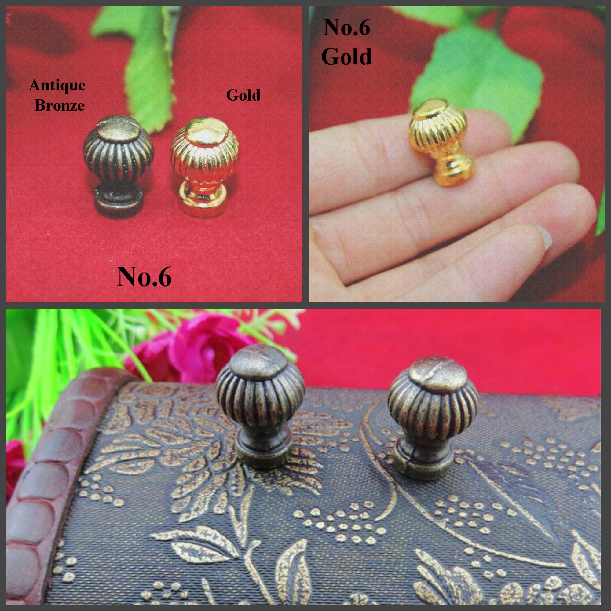 Zinc Alloy Round Door Knocker Ring Pulls - Antique Bronze Finish - No.2 Ant.Bronze 24mm / 1pc