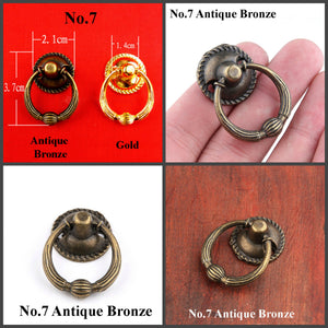 Zinc Alloy Round Door Knocker Ring Pulls - Antique Bronze Finish - No.2 Ant.Bronze 24mm / 5pcs