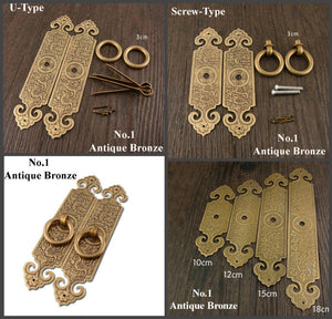 Zinc Alloy Round Door Knocker Ring Pulls - Antique Bronze Finish - #1-Screw Bronze 12cm / 1Set