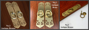 Zinc Alloy Round Door Knocker Ring Pulls - Antique Bronze Finish - #1-Screw Bronze 12cm / 5Sets