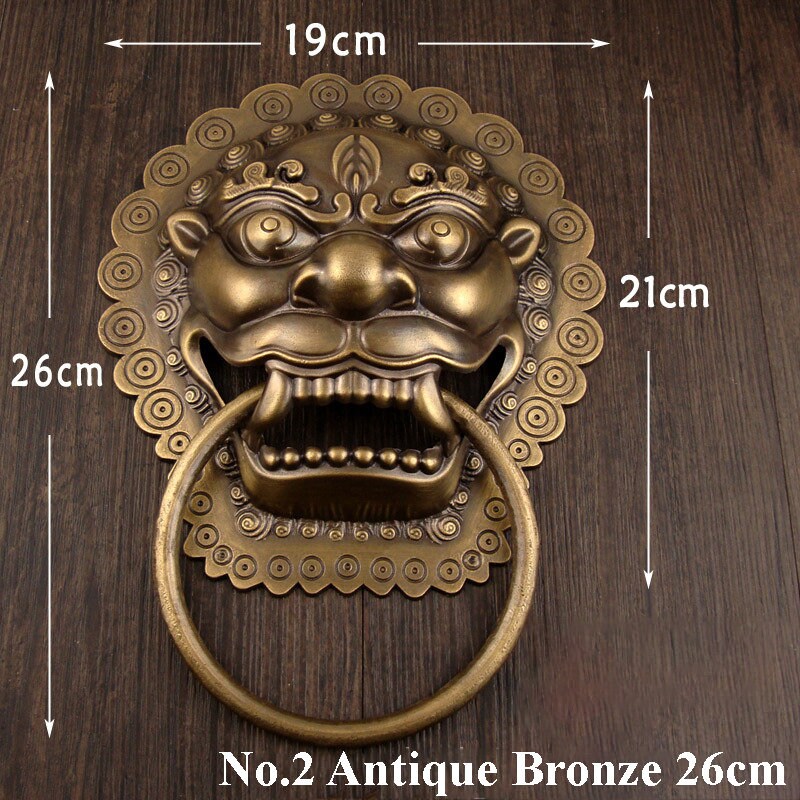 Brass Lion Door Knocker Ring Pulls - Antique Bronze Finish Hardware - No.1 Ant.Bronze 20cm / 5pcs