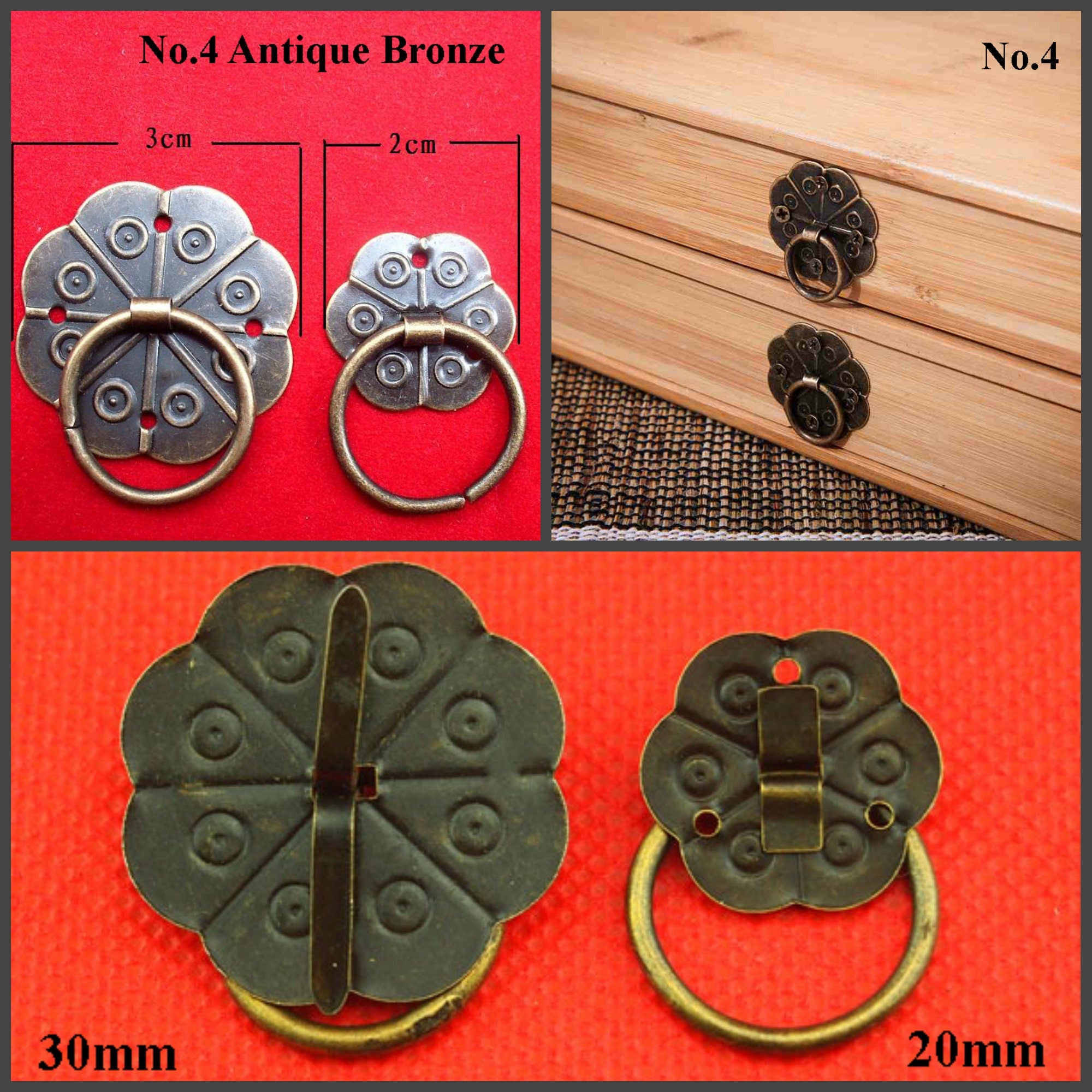 Ancient Antique Bronze/Brass Gold Tone Zinc Iron Brass Round Big Lion Flower Drop Ring Drawer Pull Handle Knob Door Cabinet Decor Knocker