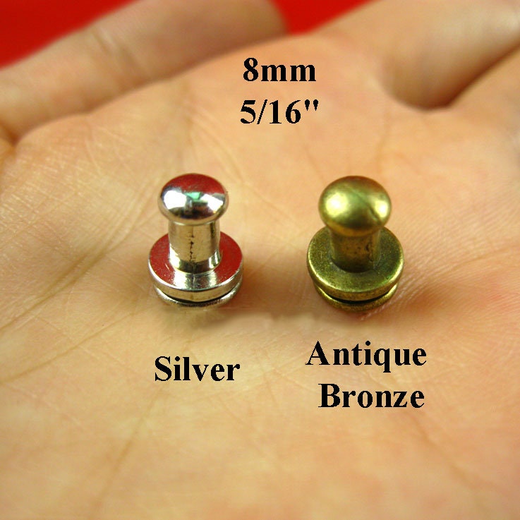 Small Round Screw Drop Drawer Pull Handle Knob Sam Browne Button Ancient Vintage Antique Bronze Silver Furniture Door Cabinet Decor