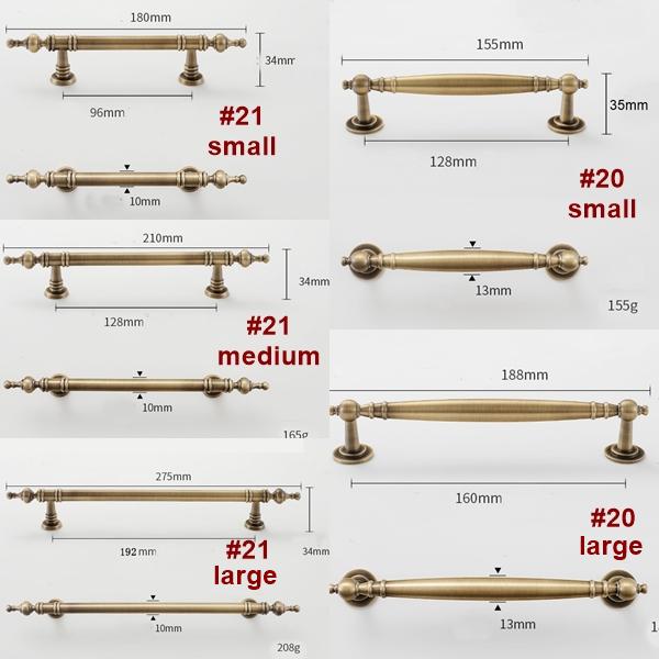 Aged Solid Brass Handles Knobs Cupboard Kitchen Cup Drawer Bin Pulls Antique Bronze Cabinet Door Furniture Decor Hardware Wholesale Bulk
