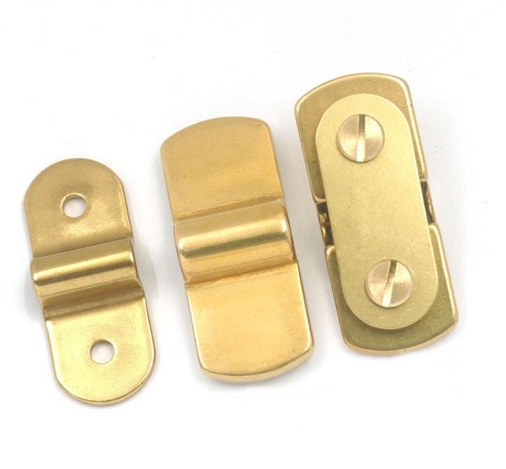 Solid Brass Mounting Bracket for Case Handle or D-Rings 48 mm 2 Inch Belt Loops Chain Connector DIY Leathercraft Hardware Wholesale Bulk