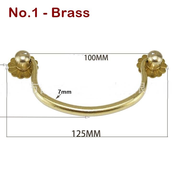 Antique Solid Brass Drop Handle 100 125mm 4" 5" Drawer Pull Knocker Furniture Decorative Door Cabinet Vintage Decor Hardware Wholesale Bulk