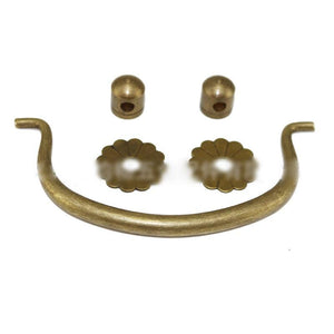 Solid Brass Vintage Door Knocker Ring Pulls - Antique Brass Finish - No.2 Brass / 10pcs